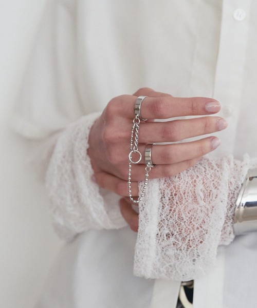 SOEMIN(ソミン)の「Ball chain double ring/ボールチェーンダブルリング(リング・レディース・シルバー・FREE)」の1枚目の写真