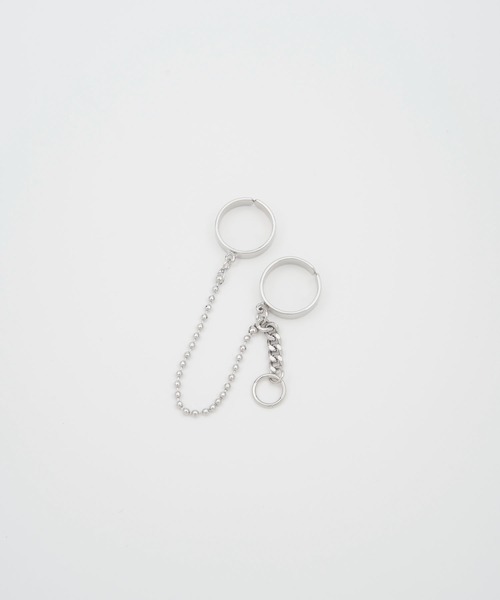 SOEMIN(ソミン)の「Ball chain double ring/ボールチェーンダブルリング(リング・レディース・シルバー・FREE)」の2枚目の写真