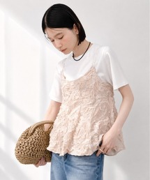 Shelly island | 立体ジャガードペプラムキャミ(キャミソール)