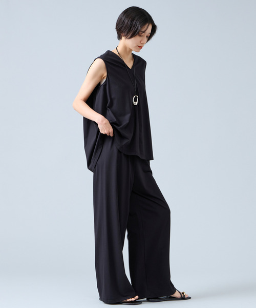 Liesse（リエス）の「エラスティックパンツ（その他パンツ・レディース・ブラウン/ブラック・3/2）」の3枚目の写真