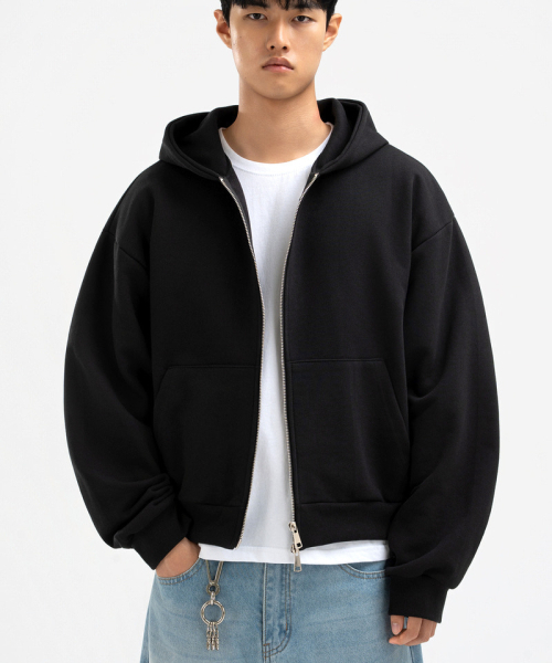 UNDEROFF(アンダーオフ)の「2wayクロップフィットフードジップアップジャケットメランジ(パーカー・メンズ・ヘザーグレー・LARGE/X-LARGE/MEDIUM)」の3枚目の写真