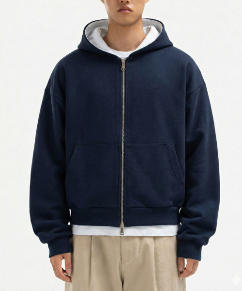 UNDEROFF(アンダーオフ)の「2wayクロップフィットフードジップアップジャケットメランジ(パーカー・メンズ・ヘザーグレー・LARGE/X-LARGE/MEDIUM)」の6枚目の写真
