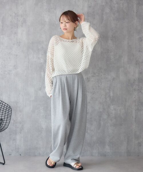 RETRO GIRL（レトロガール）の「プレート付スパンコールメッシュNT（ニット/セーター・レディース・ブルー/オフホワイト/ピンク・FREE）」の8枚目の写真