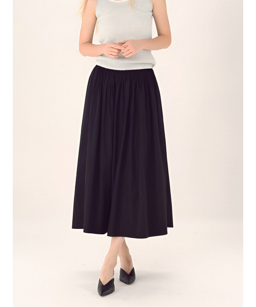ACUD(アクド)の「Pin Tuck Flare Banding Skirt _Black(スカート・レディース・ブラック・FREE)」の1枚目の写真