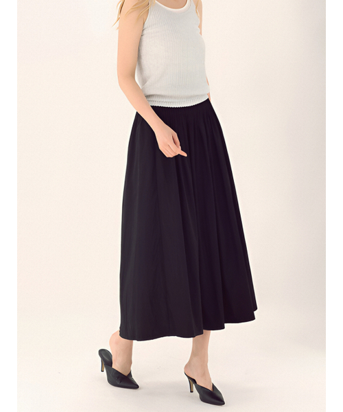 ACUD(アクド)の「Pin Tuck Flare Banding Skirt _Black(スカート・レディース・ブラック・FREE)」の3枚目の写真