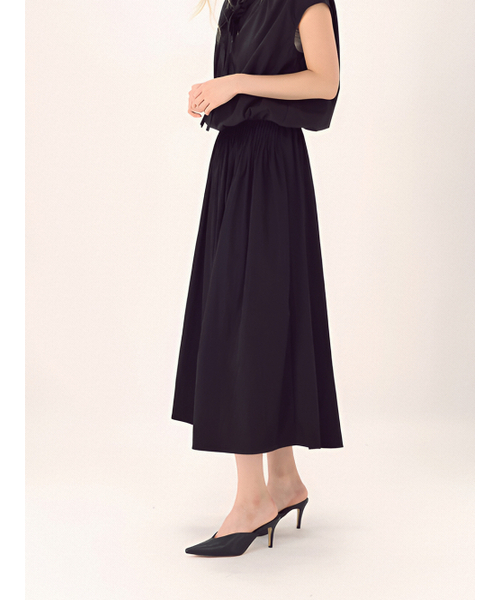 ACUD(アクド)の「Pin Tuck Flare Banding Skirt _Black(スカート・レディース・ブラック・FREE)」の4枚目の写真