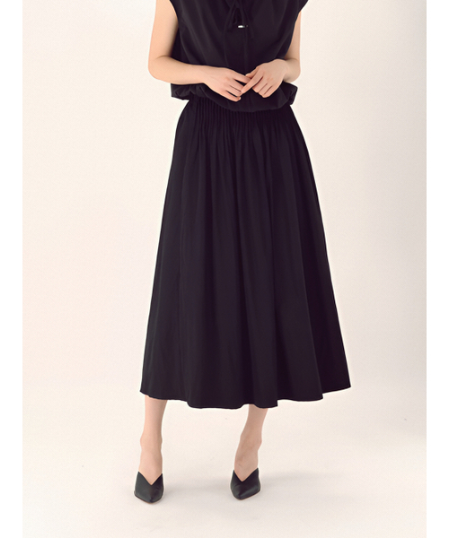 ACUD(アクド)の「Pin Tuck Flare Banding Skirt _Black(スカート・レディース・ブラック・FREE)」の5枚目の写真
