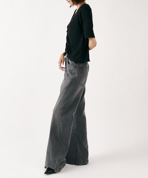 goocy（グーシー）の「ストレッチデニム切替パンツ（デニムパンツ・レディース・ブルー/ブラック・SMALL/MEDIUM）」の11枚目の写真