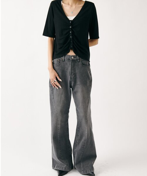 goocy（グーシー）の「ストレッチデニム切替パンツ（デニムパンツ・レディース・ブルー/ブラック・SMALL/MEDIUM）」の13枚目の写真