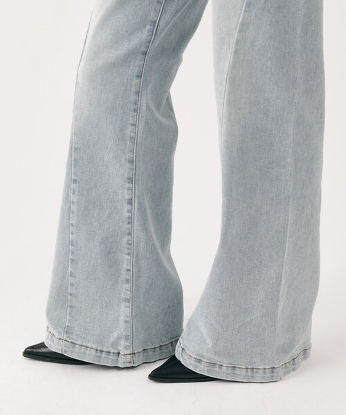 goocy（グーシー）の「ストレッチデニム切替パンツ（デニムパンツ・レディース・ブルー/ブラック・SMALL/MEDIUM）」の3枚目の写真