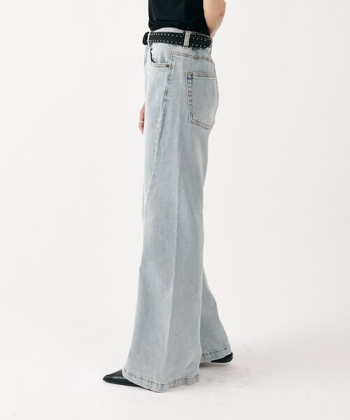 goocy（グーシー）の「ストレッチデニム切替パンツ（デニムパンツ・レディース・ブルー/ブラック・SMALL/MEDIUM）」の4枚目の写真