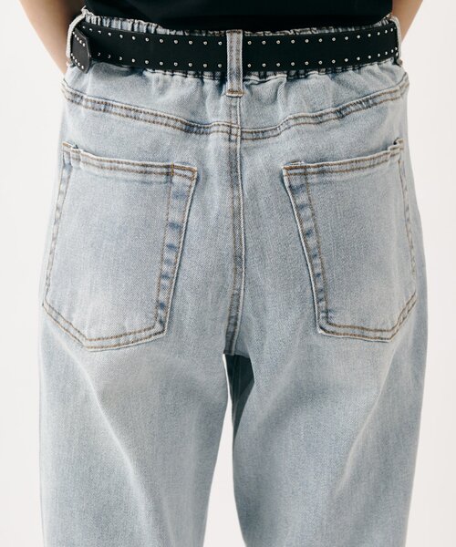 goocy（グーシー）の「ストレッチデニム切替パンツ（デニムパンツ・レディース・ブルー/ブラック・SMALL/MEDIUM）」の6枚目の写真