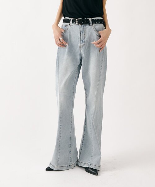 goocy（グーシー）の「ストレッチデニム切替パンツ（デニムパンツ・レディース・ブルー/ブラック・SMALL/MEDIUM）」の10枚目の写真