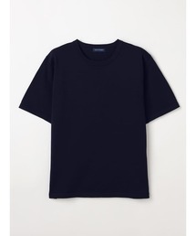 TRANS CONTINENTS　クルーネック半袖ニットTシャツ　ホワイト/ブラック/サックス/ネイビー