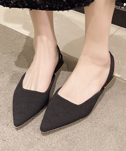 Lace Ladies(レースレディース)の「テクスチャー バックストラップ ポインテッドトゥ ヒール パンプス(パンプス・レディース・グレー/アイボリー/ブラック・22.5cm/23cm/23.5cm/24cm/24.5cm/25cm)」の3枚目の写真