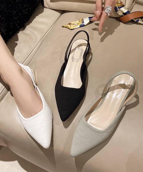 Lace Ladies(レースレディース)の「テクスチャー バックストラップ ポインテッドトゥ ヒール パンプス(パンプス・レディース・グレー/アイボリー/ブラック・22.5cm/23cm/23.5cm/24cm/24.5cm/25cm)」の15枚目の写真