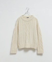 「LENO / リノ」ARAN KNIT CREW NECK  PULLOVER