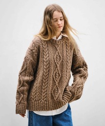 「LENO / リノ」ARAN KNIT CREW NECK PULLOVER