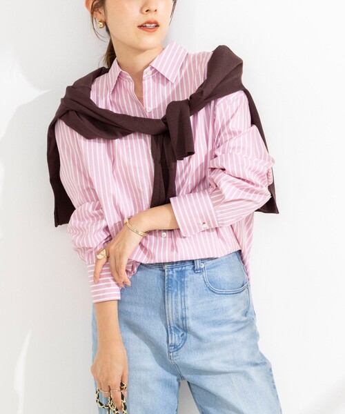 NOLLEY’S(ノーリーズ)の「ウォッシャブルストライプベーシックシャツ(シャツ/ブラウス・レディース・ブルー系その他/ピンク系その他/ベージュ系その他/ベージュ系その他2・36/38)」の4枚目の写真