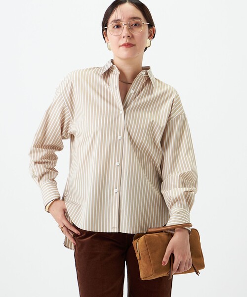NOLLEY’S(ノーリーズ)の「ウォッシャブルストライプベーシックシャツ(シャツ/ブラウス・レディース・ブルー系その他/ピンク系その他/ベージュ系その他/ベージュ系その他2・36/38)」の1枚目の写真