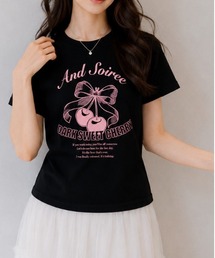 【シルエット選べる2サイズ】レトロチェリーTシャツ