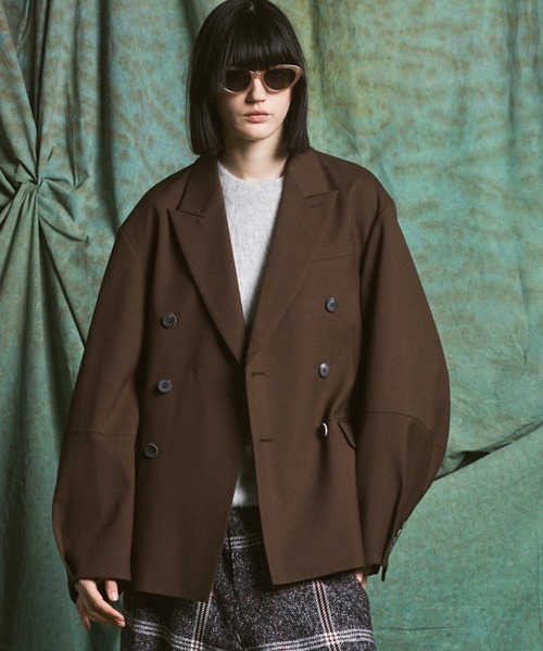 MAISON SPECIAL(メゾンスペシャル)の「《UNISEX》Ovoid Sleeve Prime-Over Single Breasted 2B Tailored Jacket/オボイドスリーブプライムオーバーシングル2Bテーラードジャケット【MAISON SPECIAL/メゾンスペシャル】■セットアップ対応■(テーラードジャケット・メンズ・チャコールグレー/ブラック/ブラウン・0/1/2)」の3枚目の写真