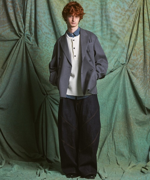 MAISON SPECIAL(メゾンスペシャル)の「《UNISEX》Ovoid Sleeve Prime-Over Single Breasted 2B Tailored Jacket/オボイドスリーブプライムオーバーシングル2Bテーラードジャケット【MAISON SPECIAL/メゾンスペシャル】■セットアップ対応■(テーラードジャケット・メンズ・チャコールグレー/ブラック/ブラウン・0/1/2)」の4枚目の写真