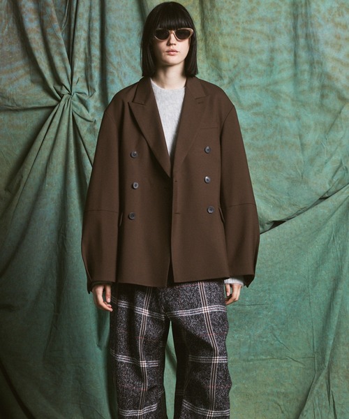 MAISON SPECIAL(メゾンスペシャル)の「《UNISEX》Ovoid Sleeve Prime-Over Single Breasted 2B Tailored Jacket/オボイドスリーブプライムオーバーシングル2Bテーラードジャケット【MAISON SPECIAL/メゾンスペシャル】■セットアップ対応■(テーラードジャケット・メンズ・チャコールグレー/ブラック/ブラウン・0/1/2)」の9枚目の写真