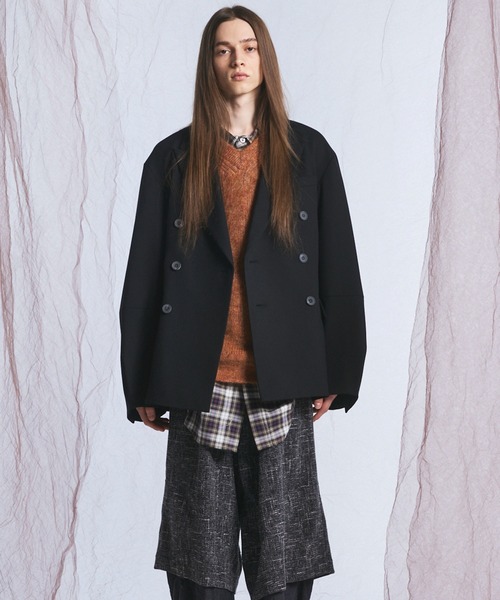 MAISON SPECIAL(メゾンスペシャル)の「《UNISEX》Ovoid Sleeve Prime-Over Single Breasted 2B Tailored Jacket/オボイドスリーブプライムオーバーシングル2Bテーラードジャケット【MAISON SPECIAL/メゾンスペシャル】■セットアップ対応■(テーラードジャケット・メンズ・チャコールグレー/ブラック/ブラウン・0/1/2)」の21枚目の写真