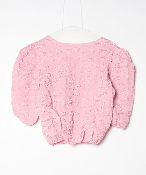 gossip!ロサンゼルス(ゴシップロサンゼルス)の「丸首パフスリーブ凹凸テクスチャーブラウス(シャツ/ブラウス・レディース・ピンク/ホワイト・M)」の3枚目の写真