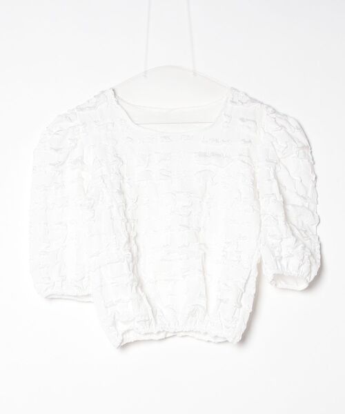 gossip!ロサンゼルス(ゴシップロサンゼルス)の「丸首パフスリーブ凹凸テクスチャーブラウス(シャツ/ブラウス・レディース・ピンク/ホワイト・M)」の20枚目の写真