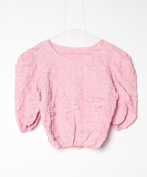 gossip!ロサンゼルス(ゴシップロサンゼルス)の「丸首パフスリーブ凹凸テクスチャーブラウス(シャツ/ブラウス・レディース・ピンク/ホワイト・M)」の21枚目の写真