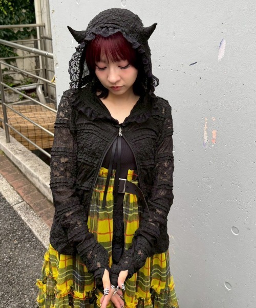 Candy Stripper(キャンディストリッパー)の「ADORABLE CHECK TULLE ハーネス(ワンピース・レディース・グレー/レッド/イエロー・FREE)」の11枚目の写真