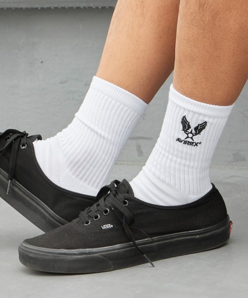 AVIREX(アヴィレックス)の「AVIREX/アビレックス Air Force Embroidery SOCKS エアフォース 刺繍 ソックス 靴下 3足組 3足セット クルー丈ソックス メンズ 2026年 夏 夏服(ソックス/靴下・メンズ・マルチ・25-27)」の4枚目の写真