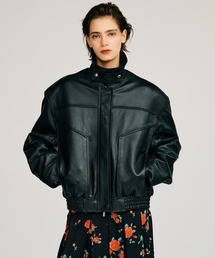 【2026Autumn Pre-Order】タックポケットハイネックレザーブルゾン / Tuck Pocket High-Neck Leather Blouson
