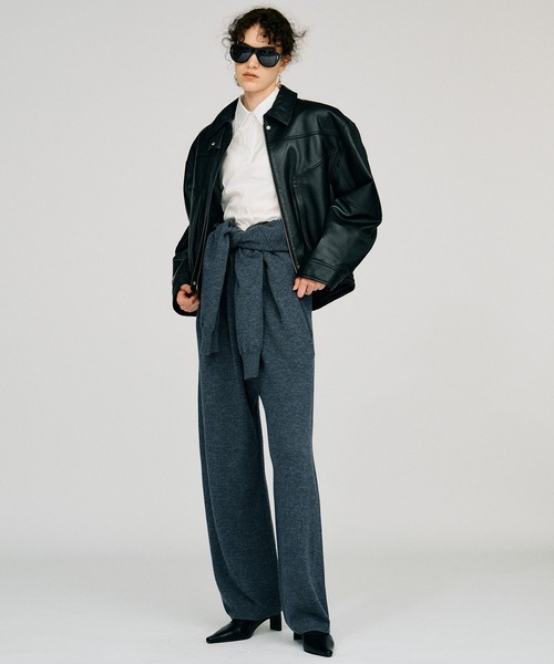 PRANK PROJECT(プランクプロジェクト)の「【2026Autumn Pre-Order】タックポケットハイネックレザーブルゾン / Tuck Pocket High-Neck Leather Blouson(ブルゾン・レディース・ブラック・FREE)」の3枚目の写真