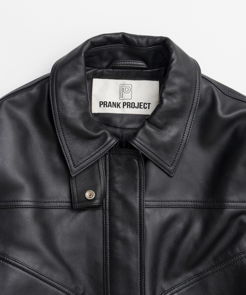 PRANK PROJECT(プランクプロジェクト)の「【2026Autumn Pre-Order】タックポケットハイネックレザーブルゾン / Tuck Pocket High-Neck Leather Blouson(ブルゾン・レディース・ブラック・FREE)」の9枚目の写真