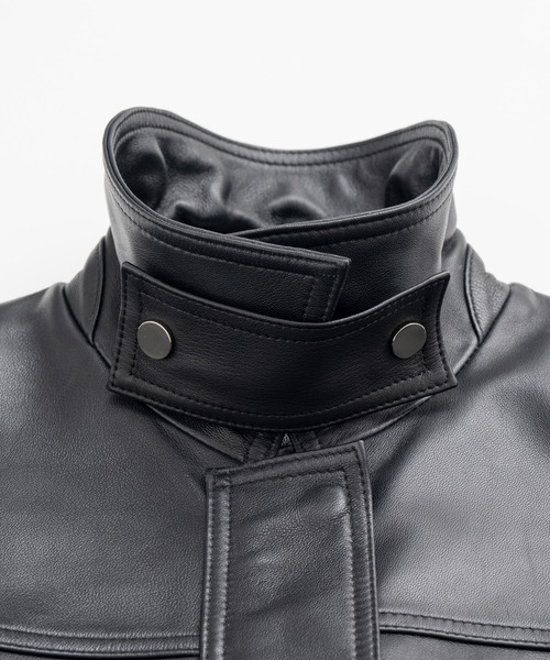 PRANK PROJECT(プランクプロジェクト)の「【2026Autumn Pre-Order】タックポケットハイネックレザーブルゾン / Tuck Pocket High-Neck Leather Blouson(ブルゾン・レディース・ブラック・FREE)」の10枚目の写真