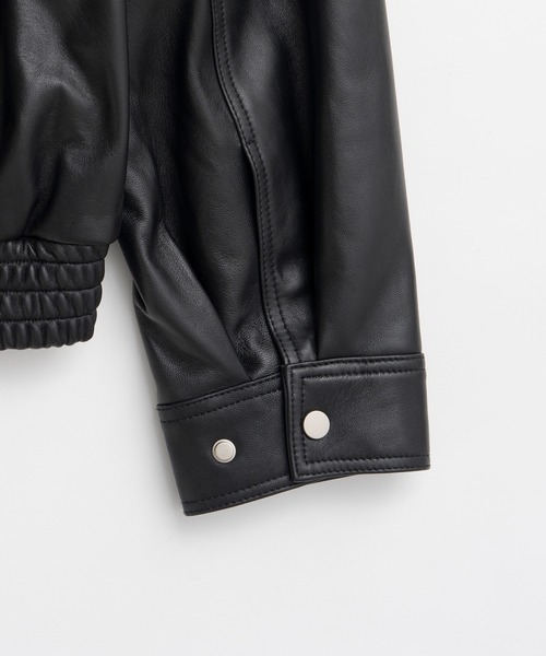 PRANK PROJECT(プランクプロジェクト)の「【2026Autumn Pre-Order】タックポケットハイネックレザーブルゾン / Tuck Pocket High-Neck Leather Blouson(ブルゾン・レディース・ブラック・FREE)」の14枚目の写真