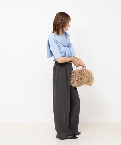 NOLLEY’S(ノーリーズ)の「ウォッシャブルカルゼイージーワイドパンツ(その他パンツ・レディース・ホワイト/ネイビー/ピンク/チャコールグレー・34/40/38/36)」の20枚目の写真