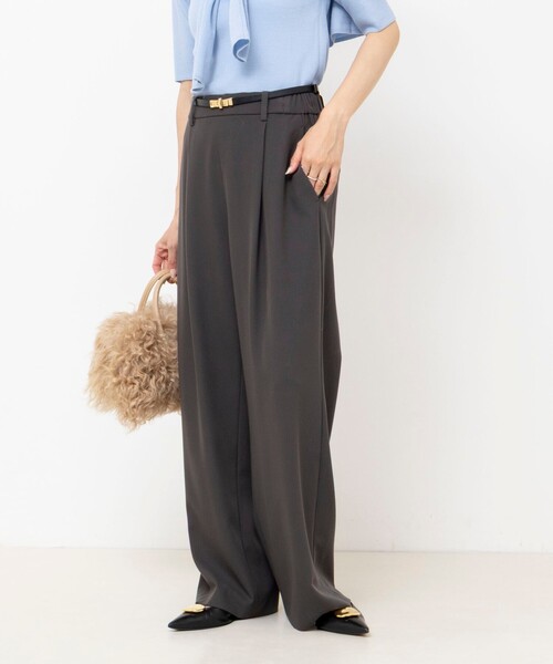 NOLLEY’S(ノーリーズ)の「ウォッシャブルカルゼイージーワイドパンツ(その他パンツ・レディース・ホワイト/ネイビー/ピンク/チャコールグレー・34/40/38/36)」の21枚目の写真