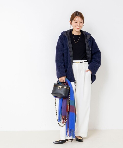 NOLLEY’S(ノーリーズ)の「ウォッシャブルカルゼイージーワイドパンツ(その他パンツ・レディース・ホワイト/ネイビー/ピンク/チャコールグレー・34/40/38/36)」の9枚目の写真