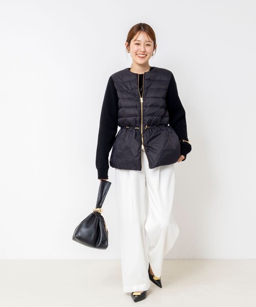 NOLLEY’S(ノーリーズ)の「ウォッシャブルカルゼイージーワイドパンツ(その他パンツ・レディース・ホワイト/ネイビー/ピンク/チャコールグレー・34/40/38/36)」の10枚目の写真
