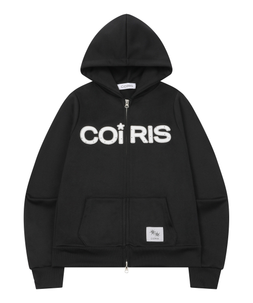 COIRIS(コイリス)の「ラベオドットアップリケロゴフードジップアップ 男女共用 (2カラー)(パーカー・レディース・スカイブルー/ブラック・FREE)」の10枚目の写真