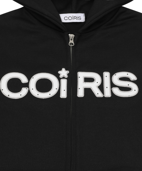 COIRIS(コイリス)の「ラベオドットアップリケロゴフードジップアップ 男女共用 (2カラー)(パーカー・レディース・スカイブルー/ブラック・FREE)」の12枚目の写真