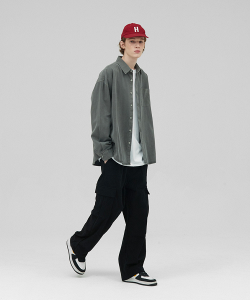 STENDS（ステンズ）の「[M~4XL] ピグメントウォッシングシャツ_ディープカーキ（シャツ/ブラウス・メンズ・その他・XX-LARGE/XXX-LARGE/X-LARGE/LARGE/MEDIUM）」の11枚目の写真