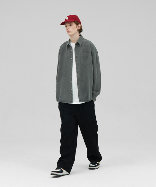 STENDS（ステンズ）の「[M~4XL] ピグメントウォッシングシャツ_ディープカーキ（シャツ/ブラウス・メンズ・その他・XX-LARGE/XXX-LARGE/X-LARGE/LARGE/MEDIUM）」の12枚目の写真