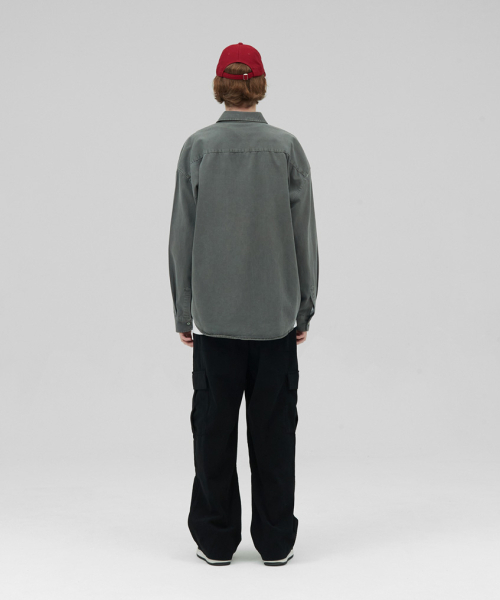 STENDS（ステンズ）の「[M~4XL] ピグメントウォッシングシャツ_ディープカーキ（シャツ/ブラウス・メンズ・その他・XX-LARGE/XXX-LARGE/X-LARGE/LARGE/MEDIUM）」の4枚目の写真