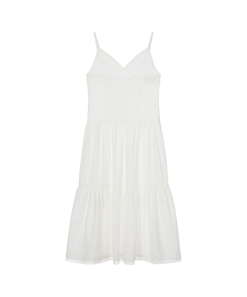 DEINET(ダイニット)の「DEINET SHIRRING SLEEVELESS DRESS IN WHITE(ワンピース・レディース・その他・FREE)」の2枚目の写真