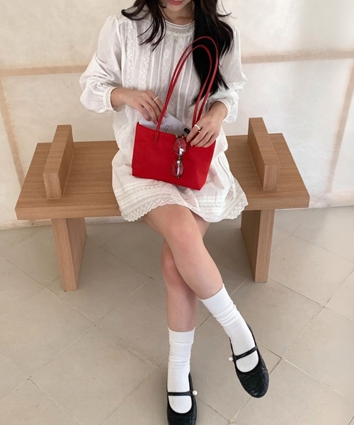 HEILIS(ヘイリス)の「ツイルショルダーハンドバッグ/ショルダーバッグ ハンドバッグ ミニバッグ ミニショルダー ツイルバッグ 2WAYバッグ コンパクトバッグ ミニトート バッグ 韓国ファッション カジュアル デイリー お出かけ 通勤 春 夏 秋 冬 レッド ピンク イエロー ブラック ブル(ハンドバッグ・レディース・イエロー/ピンク/レッド/ブラック・FREE)」の8枚目の写真